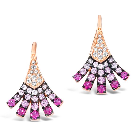 Le Vian Ombre Earrings featuring Strawberry Ombré White Sapphire Strawberry Gold